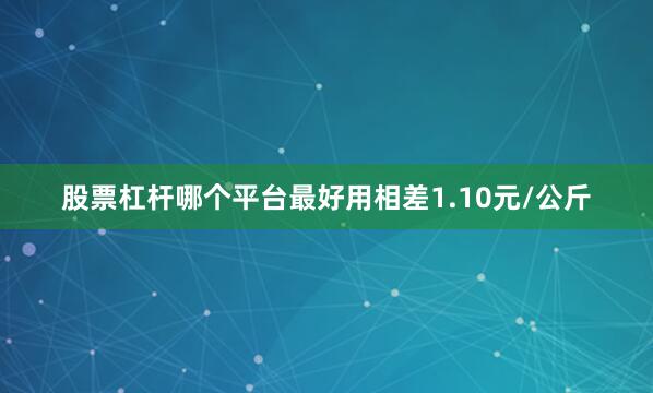 股票杠杆哪个平台最好用相差1.10元/公斤