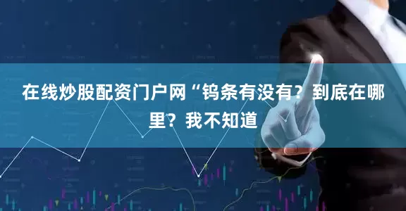 在线炒股配资门户网　　“钨条有没有？到底在哪里？我不知道